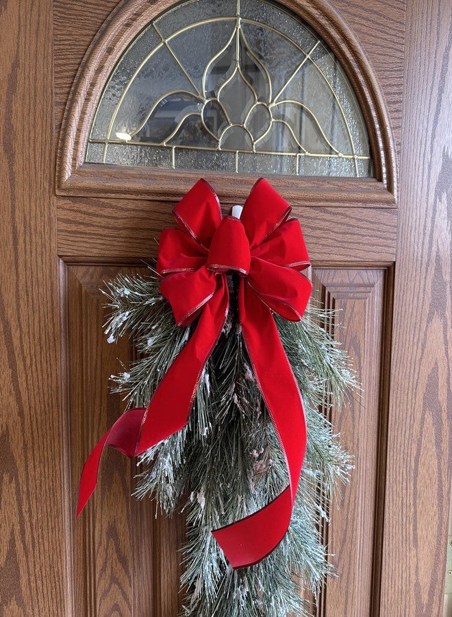 GiftWrap Etc. Red Velvet Decorative Wreath Bows - 10" Wide, Set of 6, Valentine's Day, V-Day, Front Door Decor, Gate, Fence, Retail Display, Gift Basket, Swag, Garland Accessories, Christmas - Image 2